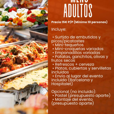 CATERING MENÚ ADULTOS
